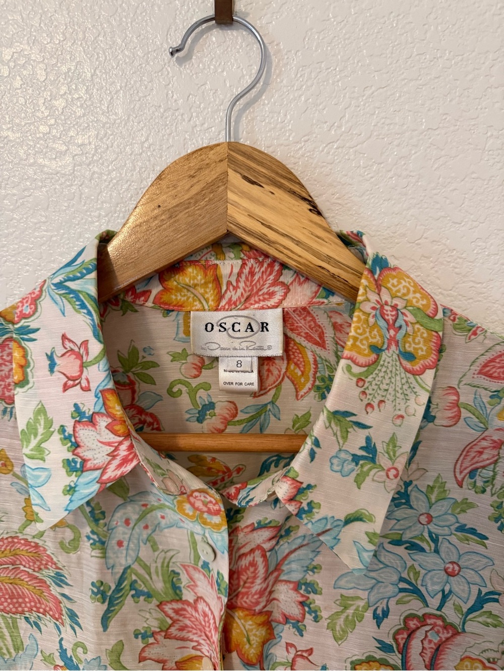 Vintage Oscar de la Renta Floral Button-Front Blouse (read description) - Picture 6 of 11